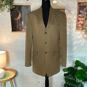 Banana Republic mens suit jacket tan brown cotton 3 button size 38R